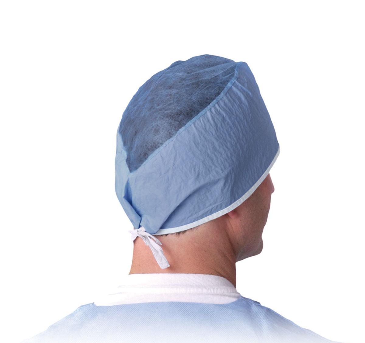 Medline Sheer-Guard Disposable Tie-Back Surgeon Caps thumbnail 1
