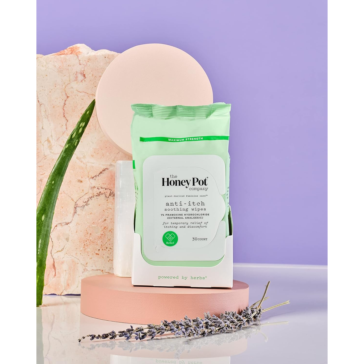 The Honey Pot Anti-Itch Wipes with 1% Pramoxine Hydrochloride - Package of 30 thumbnail 6