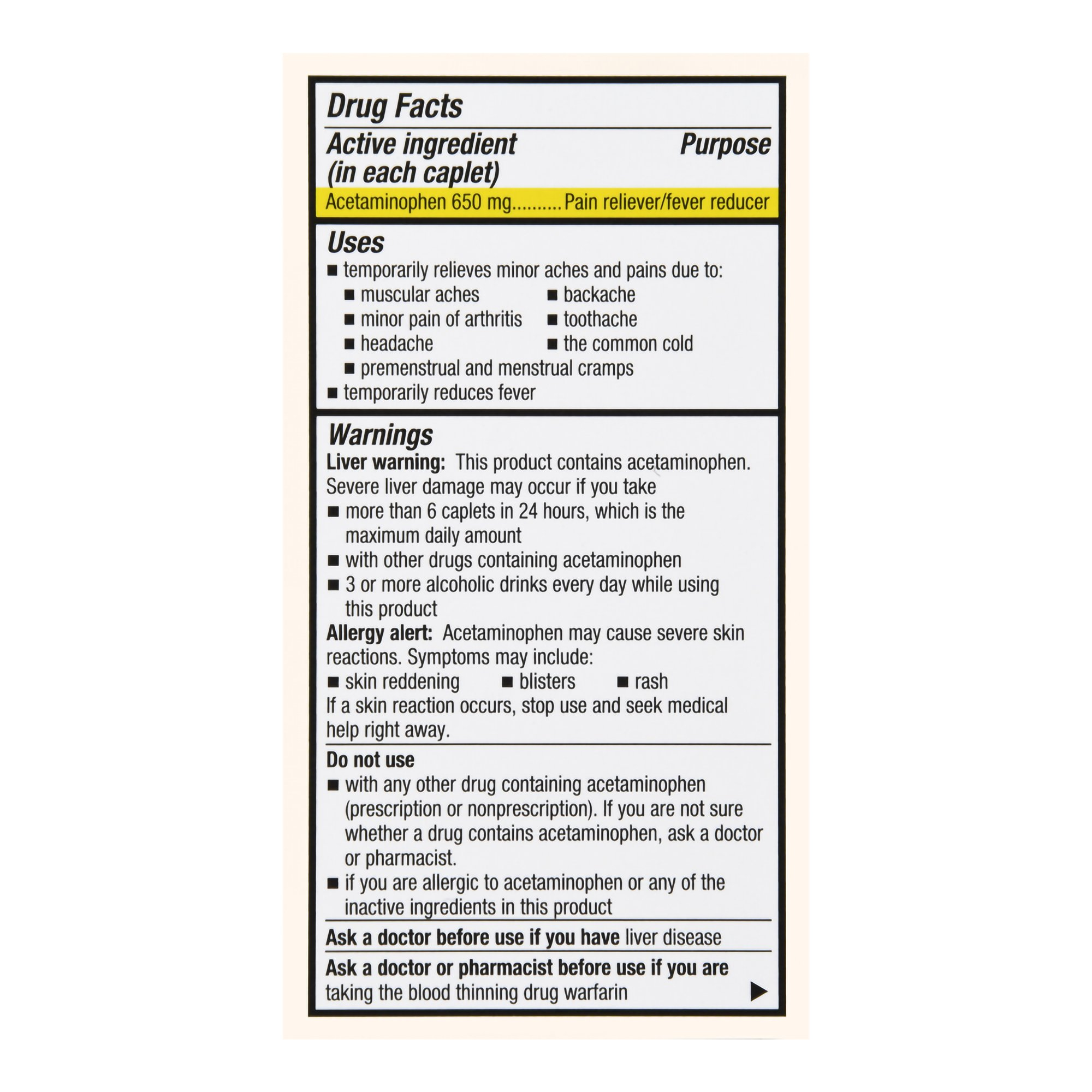 Foster & Thrive 8 hours Pain Relief 650 mg Strength Acetaminophen Capsule - Bottle of 100 thumbnail 2