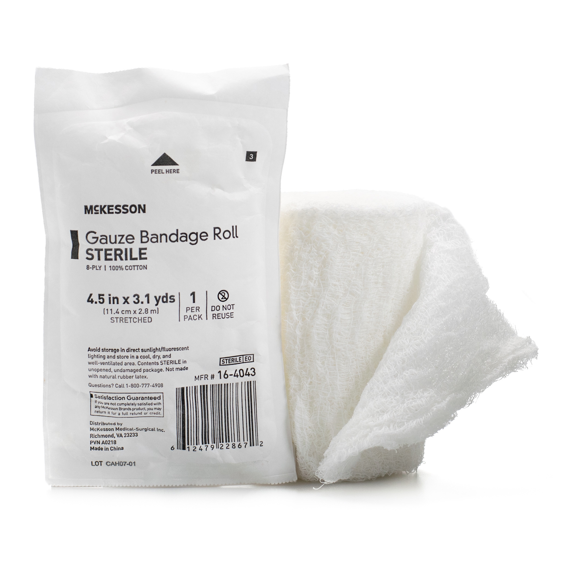 Fluff Bandage Roll White 4-1/2 Inch x 3-1/10 Yard 6-Ply Roll Shape thumbnail 1