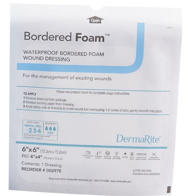 Bordered Foam Waterproof Adhesive Foam Wound Dressing thumbnail 1