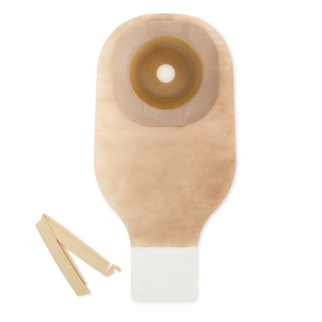 Premier 1-Piece Drainable Ostomy Pouch with Flat Flextend Barrier, Clamp Closure and Tape thumbnail 1
