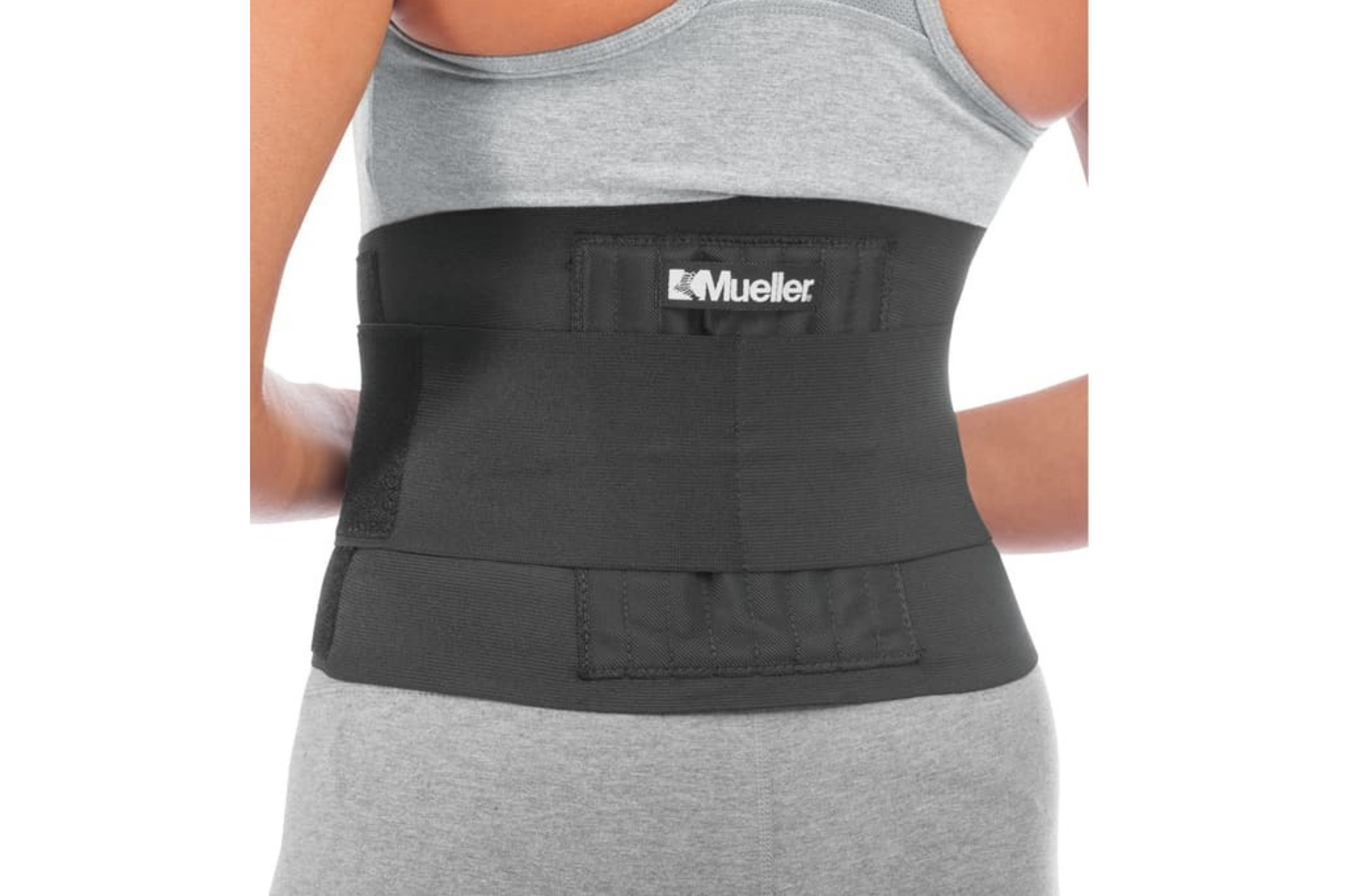 Mueller Adjustable Back Brace, Adult, Unisex, Black, One Size Fits Most