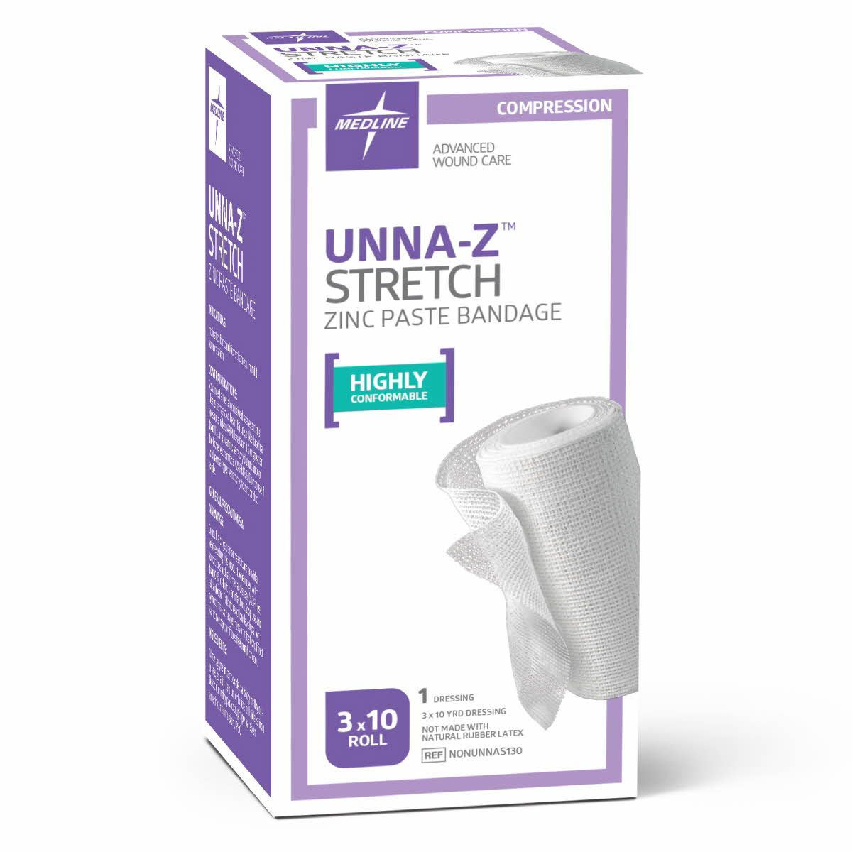 Medline Unna-Z Stretch Zinc Oxide Compression Bandages - Main image