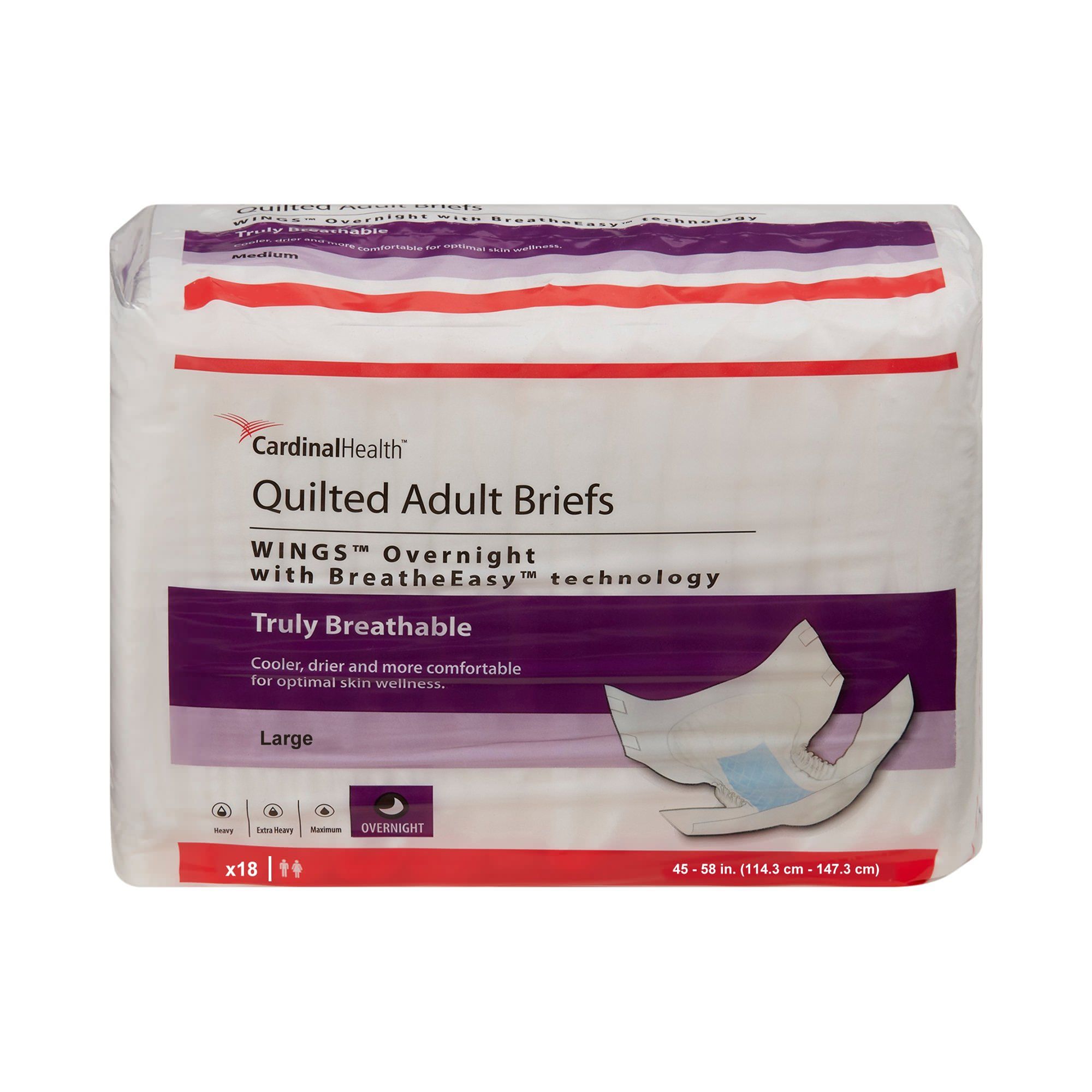 Cardinal Health Wings Overnight Quilted Adult Briefs thumbnail 2