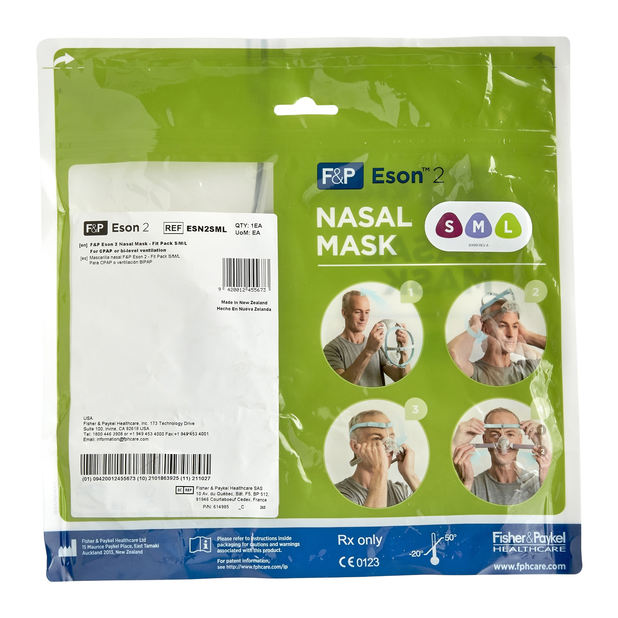 Fisher & Paykel Eson 2 Nasal Mask Kit, S-M-L | ESN2SML