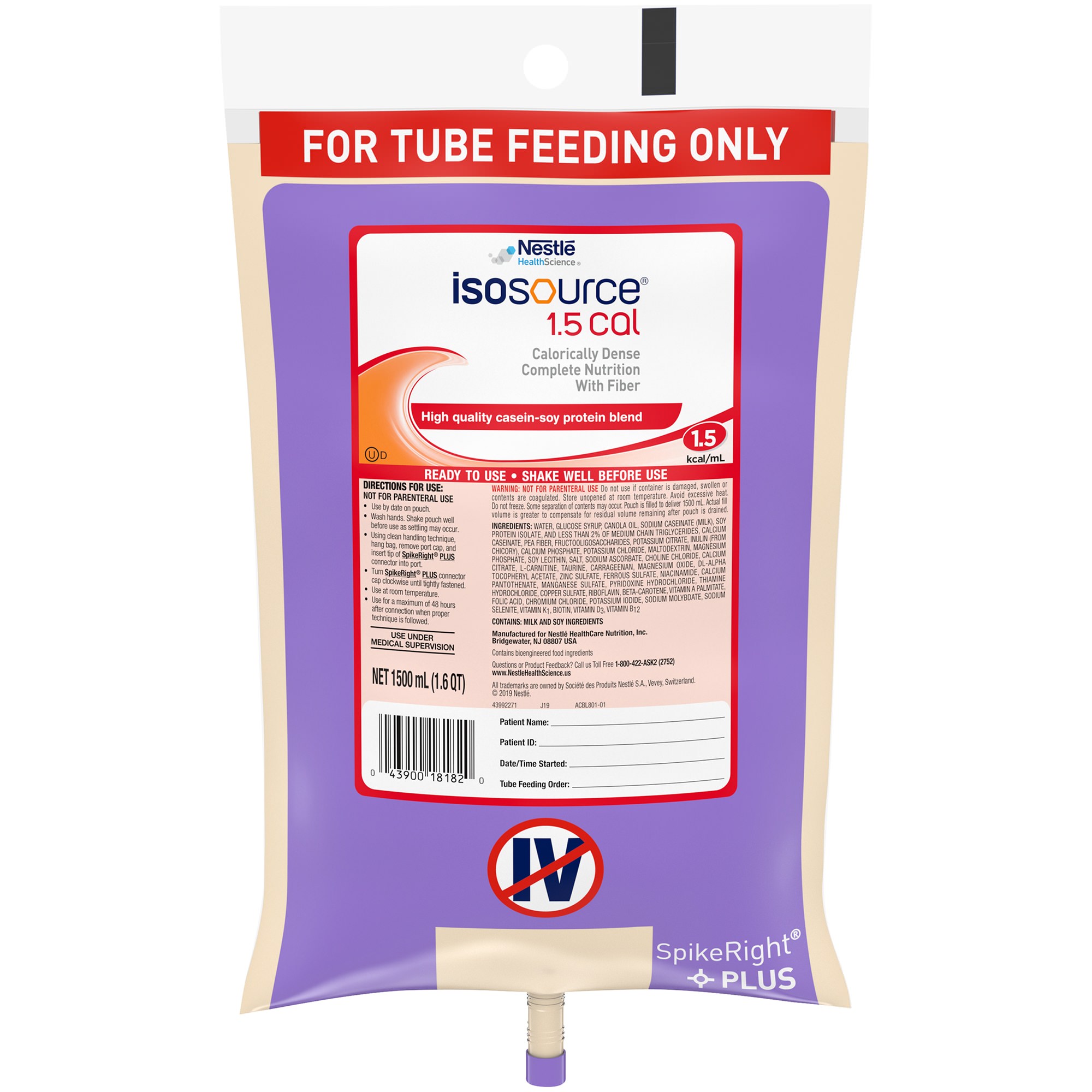 Isosource 1.5 Cal Ready to Hang Tube Feeding Formula with Fiber thumbnail 2