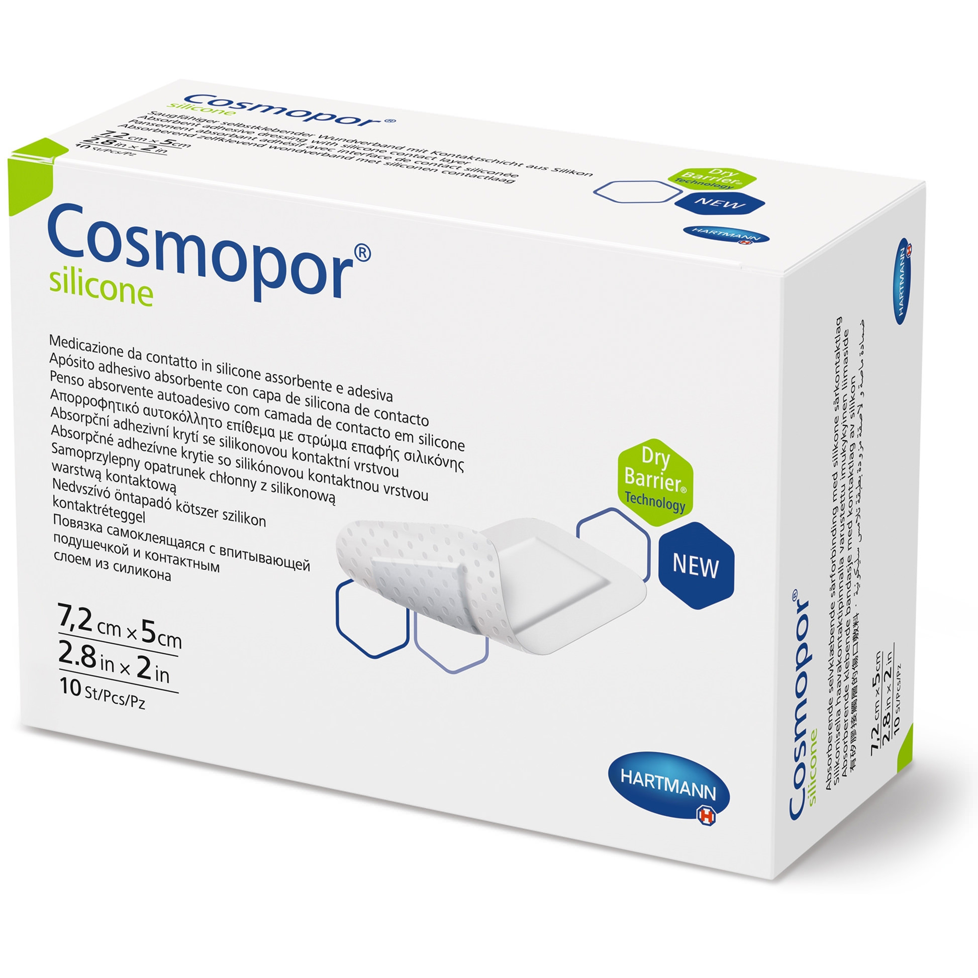 Cosmopor Silicone Dressing White Rectangle Sterile thumbnail 1