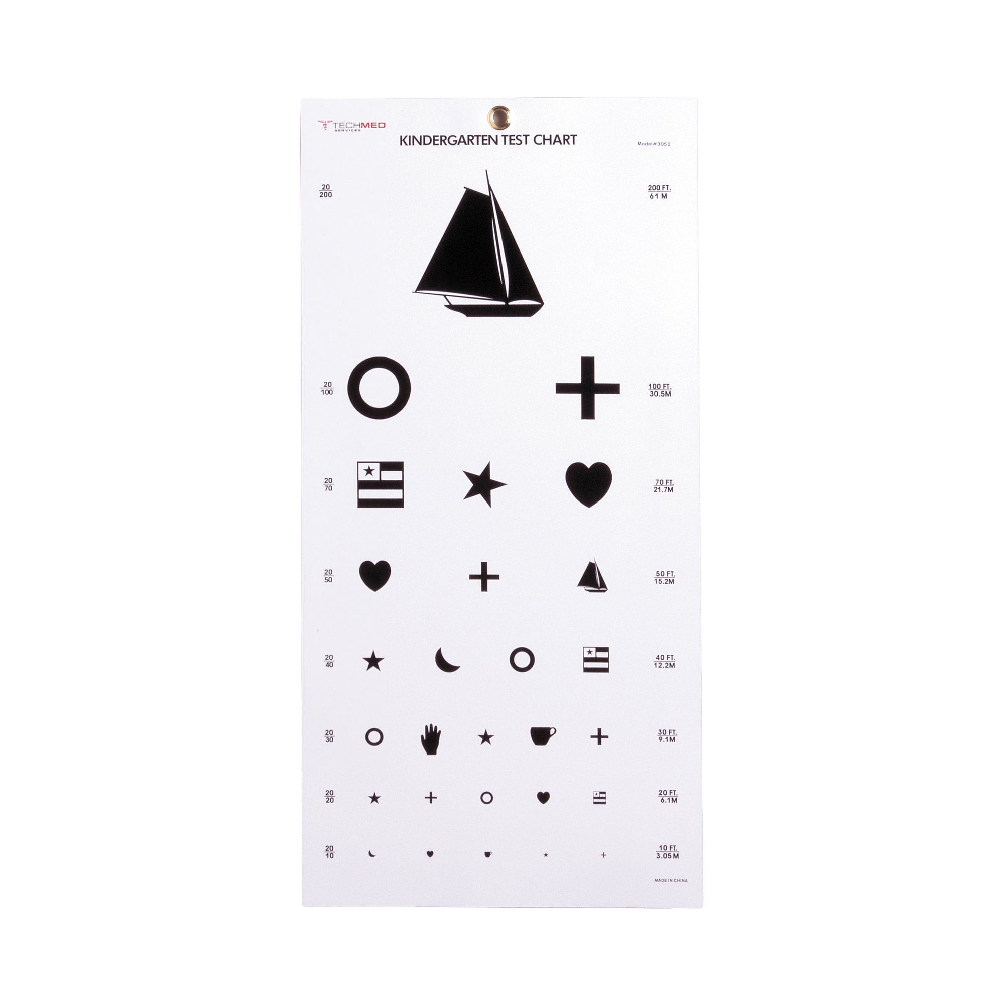 McKesson Preschool Eye Test Chart, 20 ft - Vision Screening