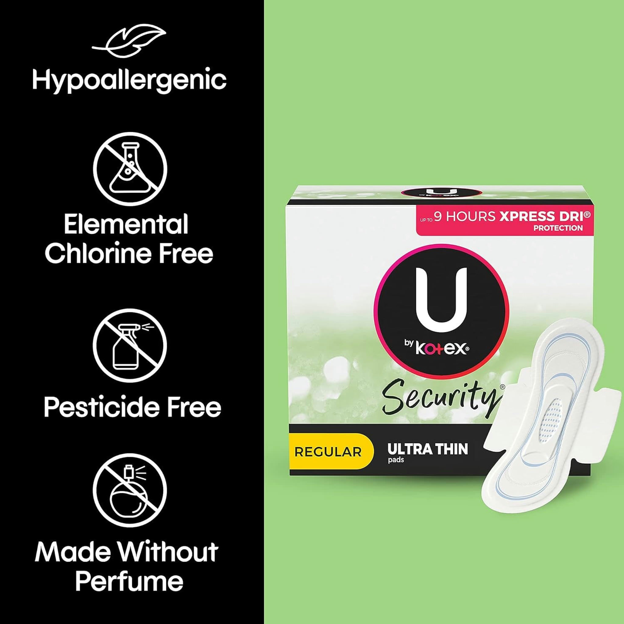 U By Kotex Clean & Secure Regular Ultra Thin Pads with Wings thumbnail 5