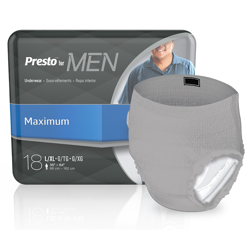Presto Descreet Underwear Men, Maximum Absorbency