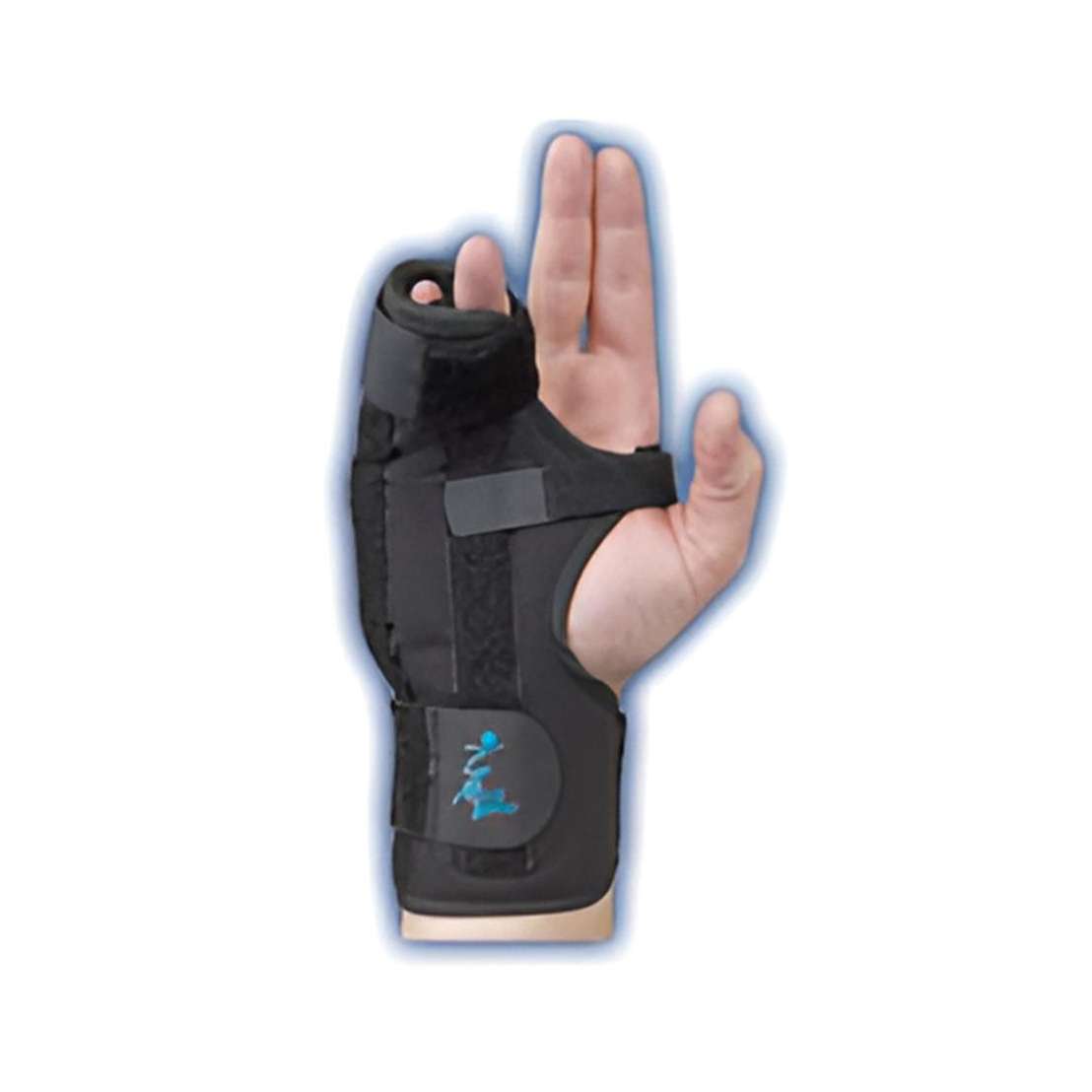 Med Spec Boxer Fracture Brace Black V-Strap Closure Dorsal Stay, Palmar Stay - Main image