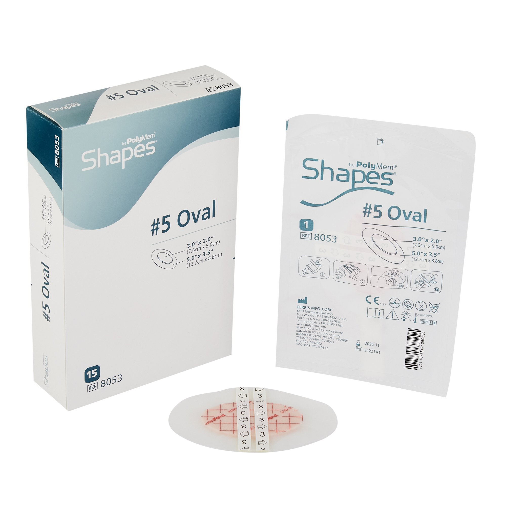 PolyMem Shapes Quadrafoam Oval Film Dressing thumbnail 3