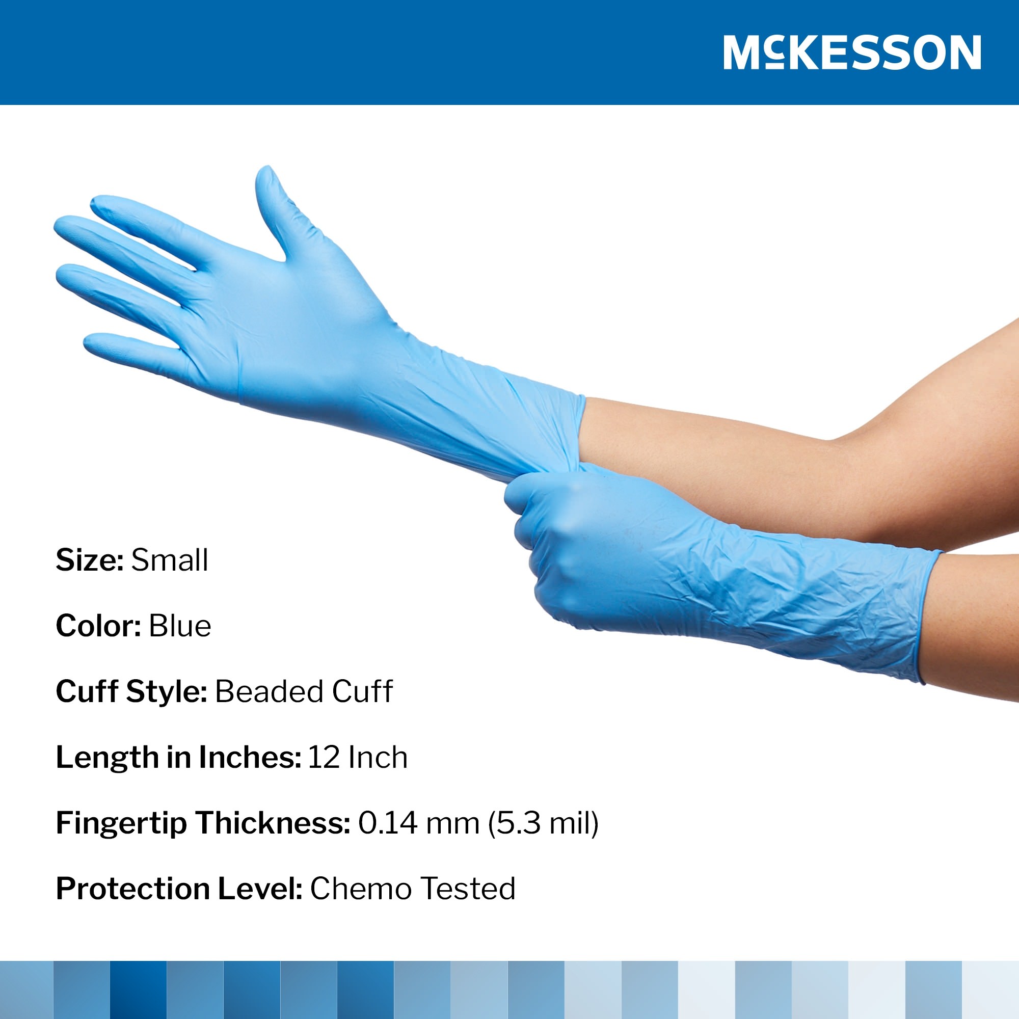McKesson Confiderm 6.5CX Nitrile Powder Free Exam Gloves thumbnail 2