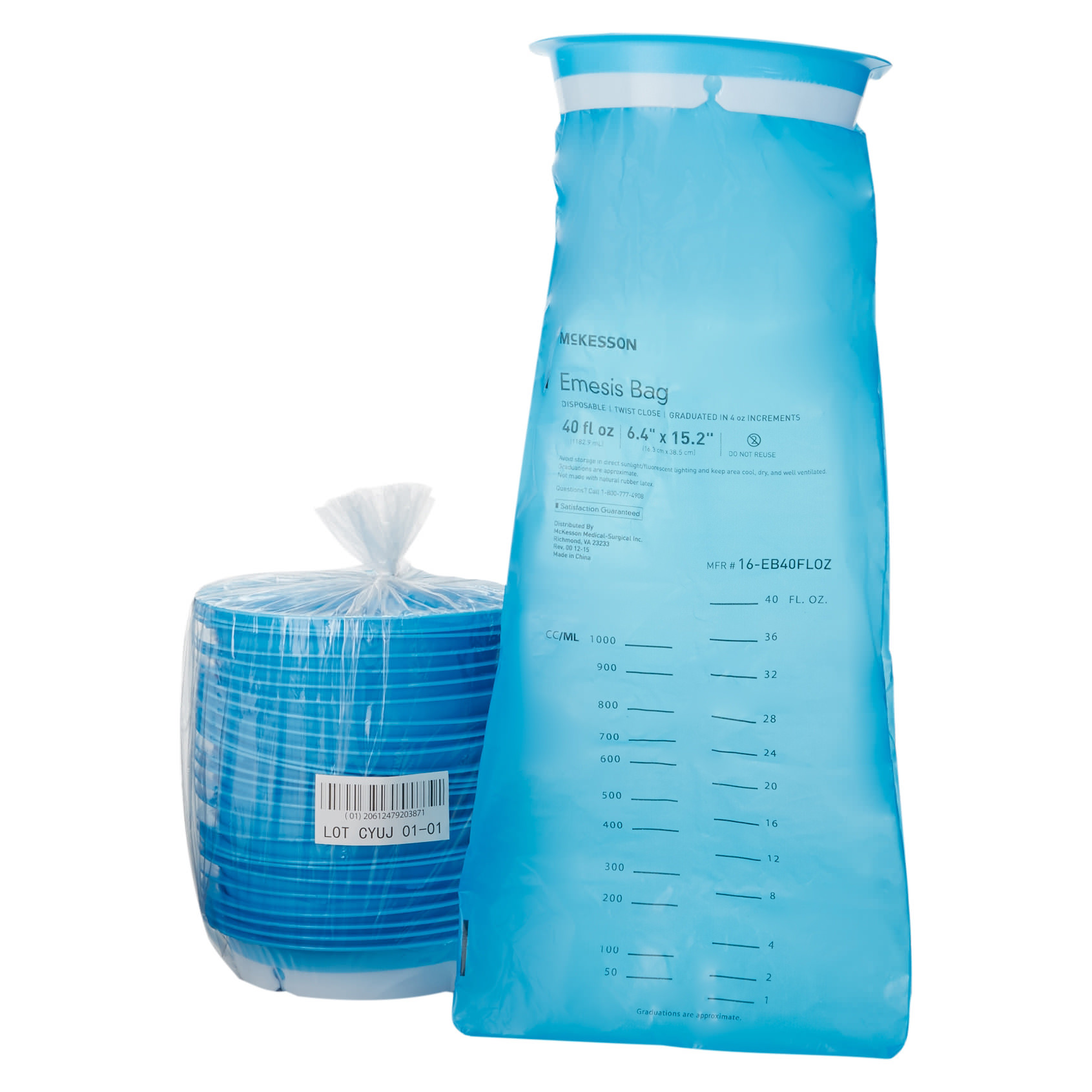 McKesson Emesis Bag Blue, 40 oz.