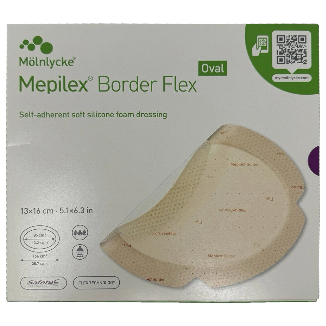 Mepilex Border Flex oval Foam Dressing - Main image
