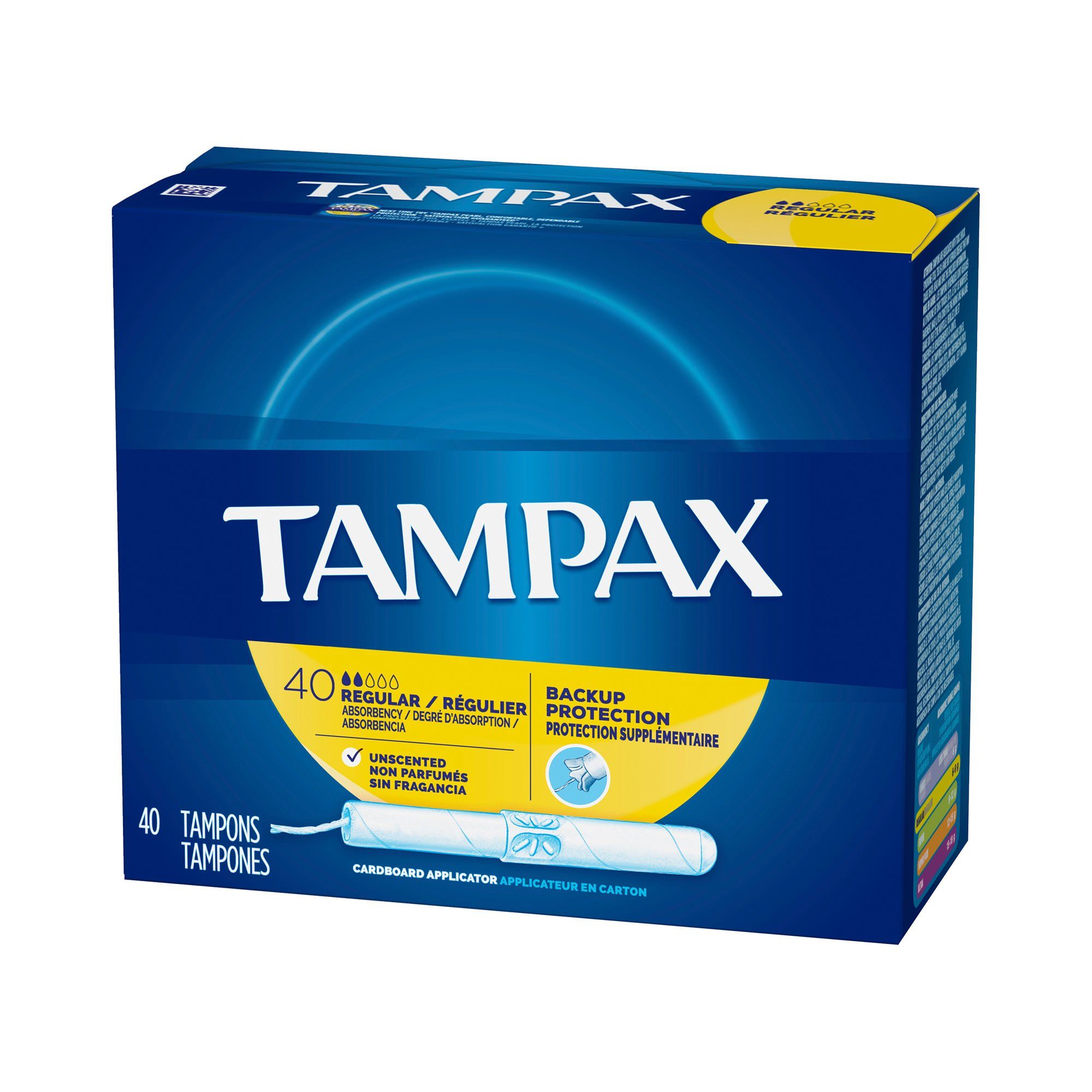 Tampon Tampax Regular Absorbency Cardboard Applicator - Box of 40 thumbnail 3
