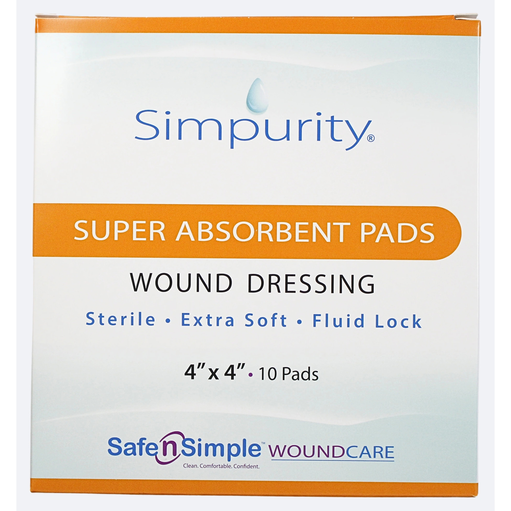 absorbent wound dressing Simpurity Super Absorbent Dressing Pads, 4 x 4 Inch