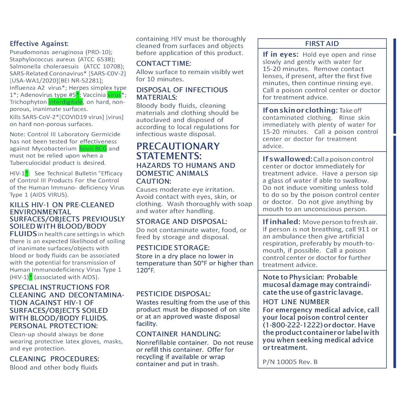 Control III Laboratory Germicide Surface Disinfectant Cleaner thumbnail 4