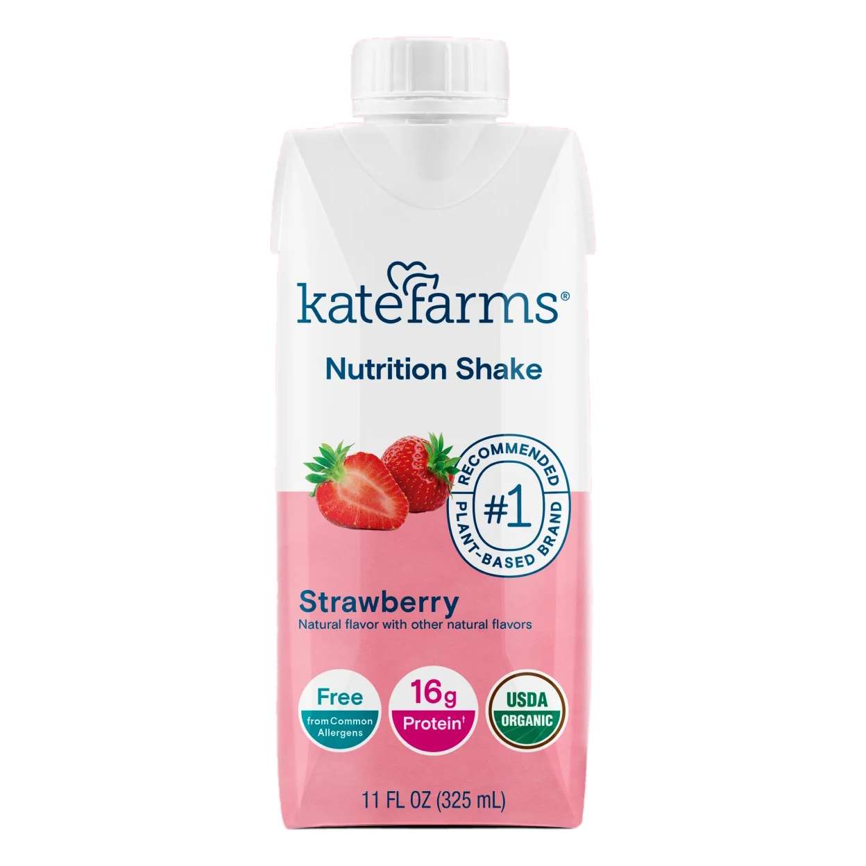 Kate Farms Nutrition Shake, Strawberry, 11 oz Case of 12