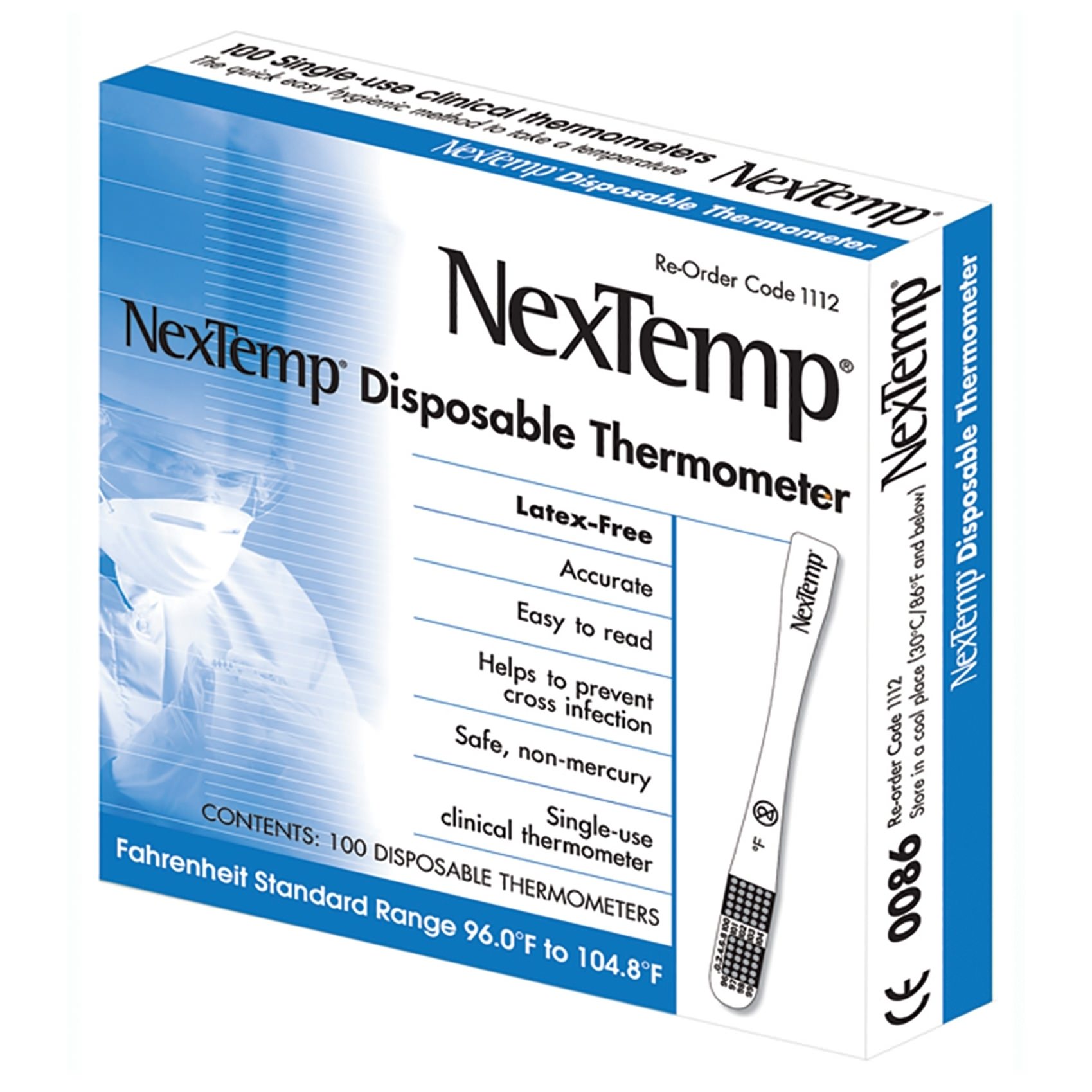 NexTemp Single Patient Skin Thermometer With Color Dots Display thumbnail 1