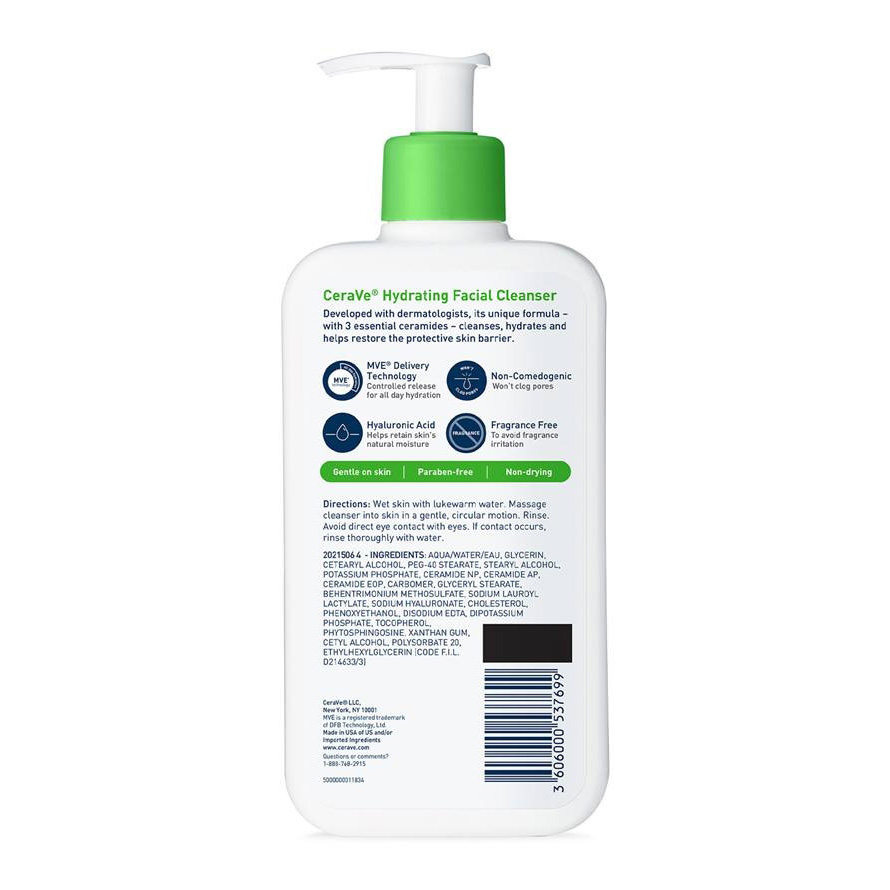CeraVe Hydrating Facial Cleanser, 12 oz thumbnail 2