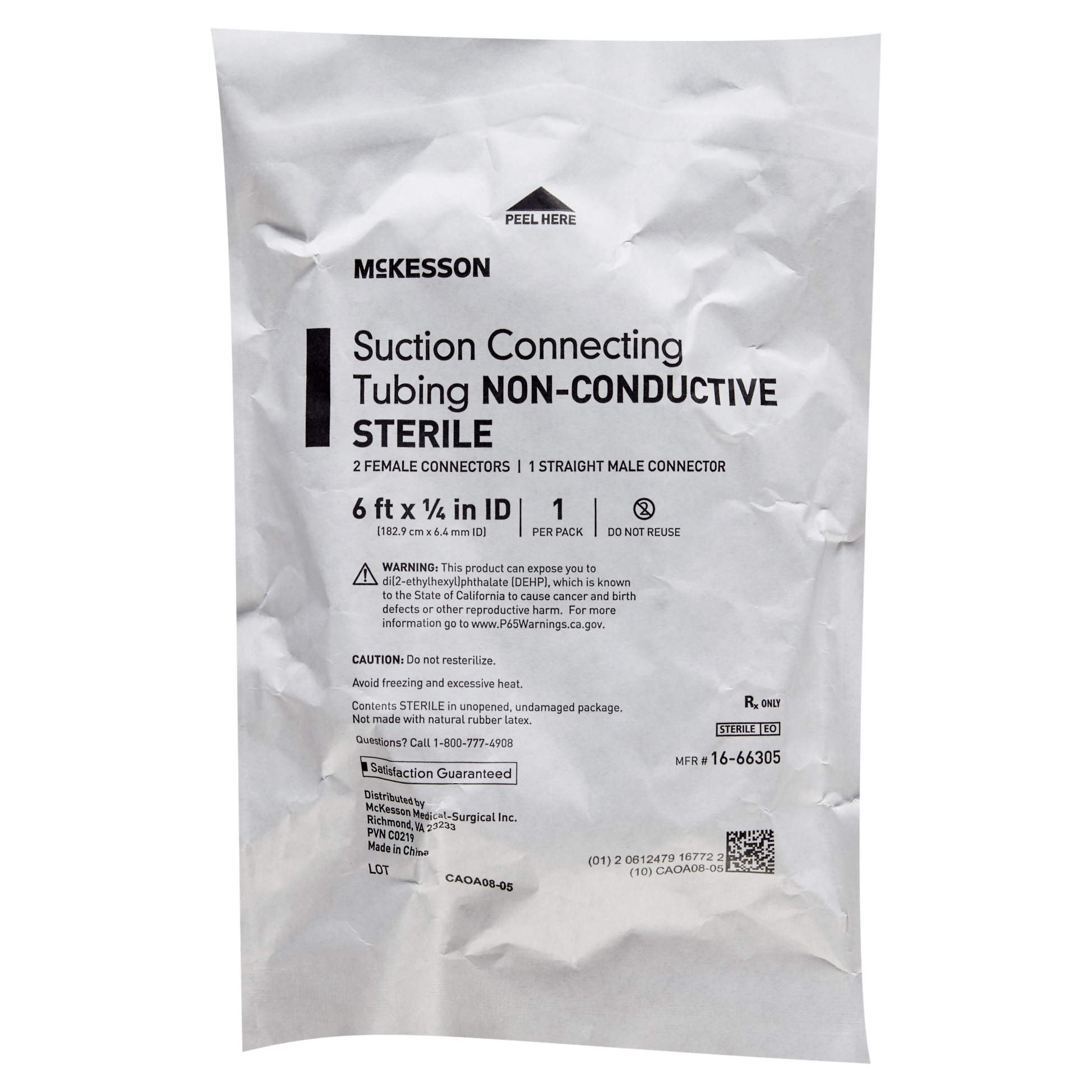 McKesson Sterile PVC Female-Male Suction Connector Tubing, 6'L thumbnail 2