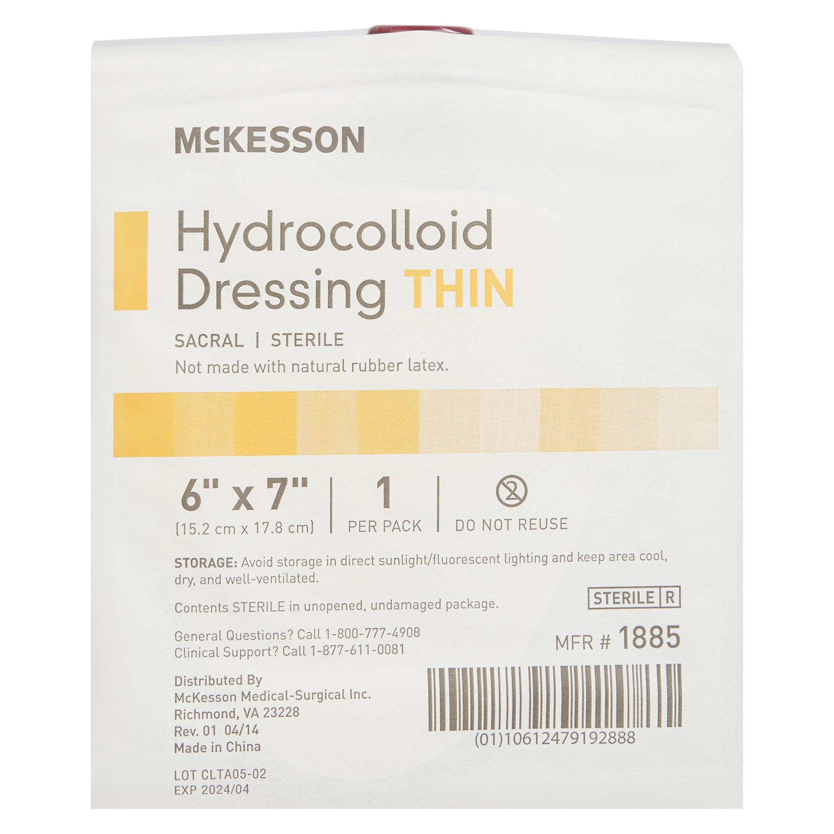 McKesson Thin Hydrocolloid Sacral Dressing thumbnail 3