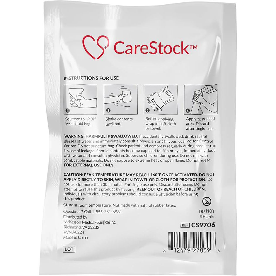 CareStock Instant Hot Pack: Disposable Heat Therapy Relief