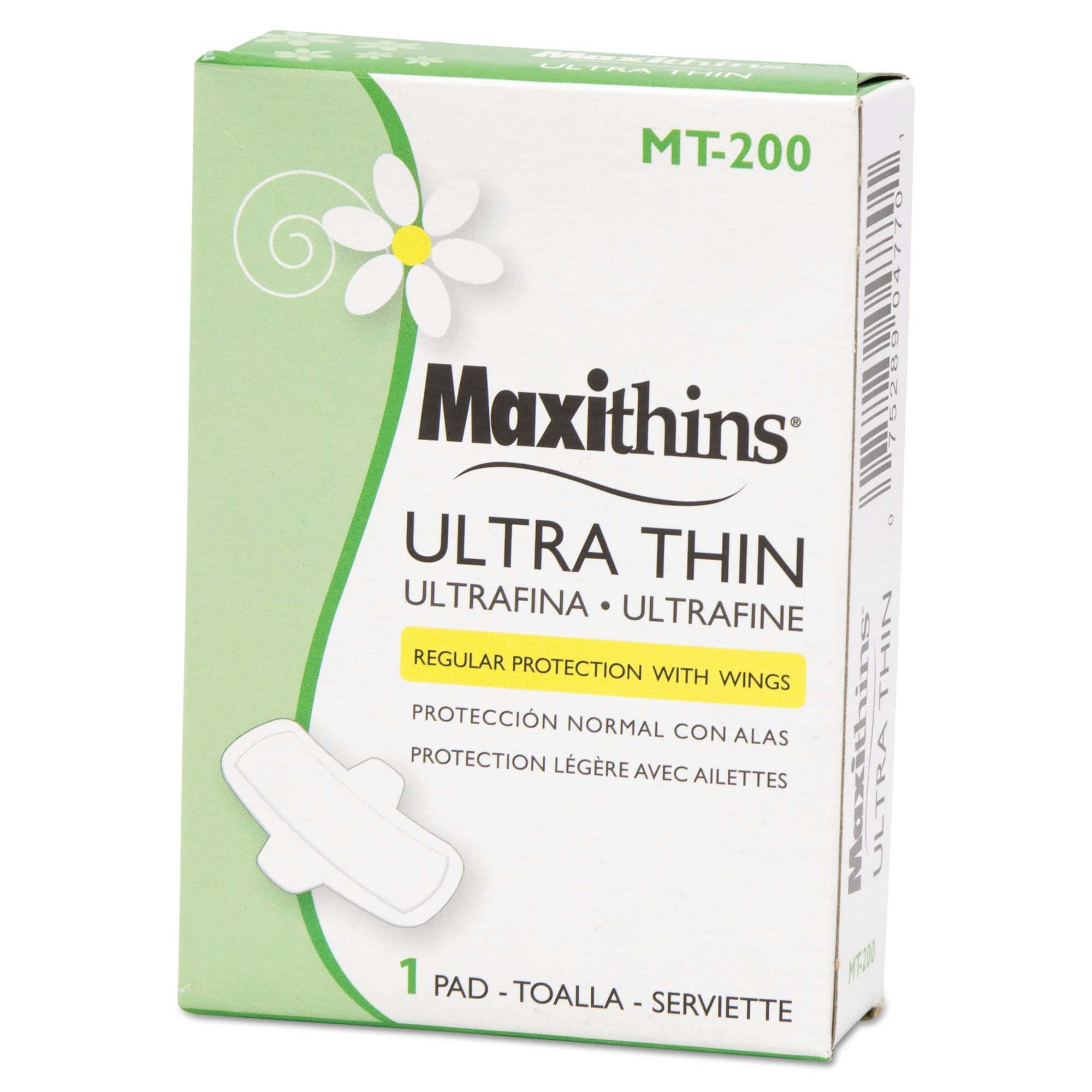 Hospeco Maxithins Vended Ultra-thin Pads, Regular Absorbency - Case of 200 - Main image