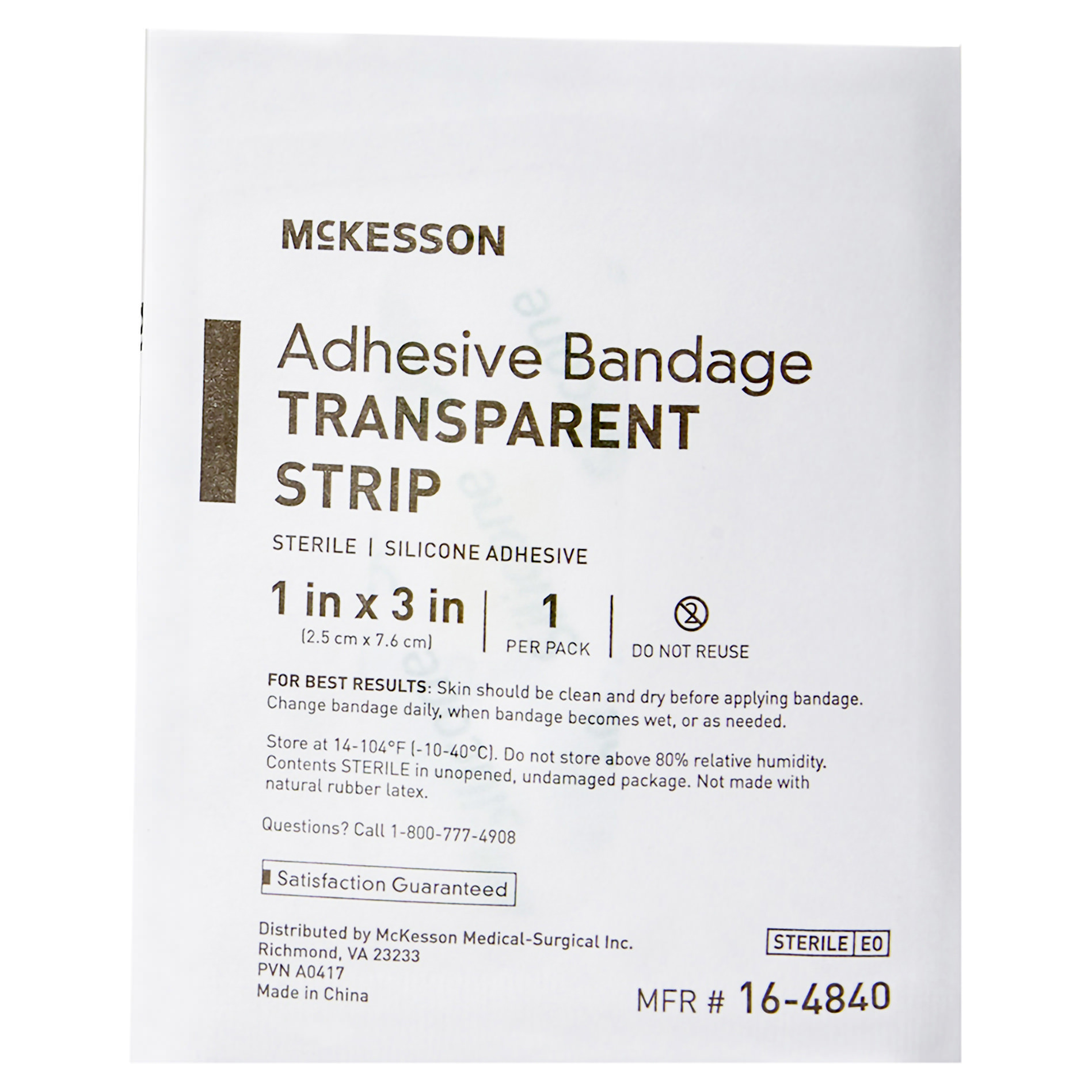 McKesson Adhesive Strip Sheer 1 x 3 Inch Rectangle Sterile thumbnail 2