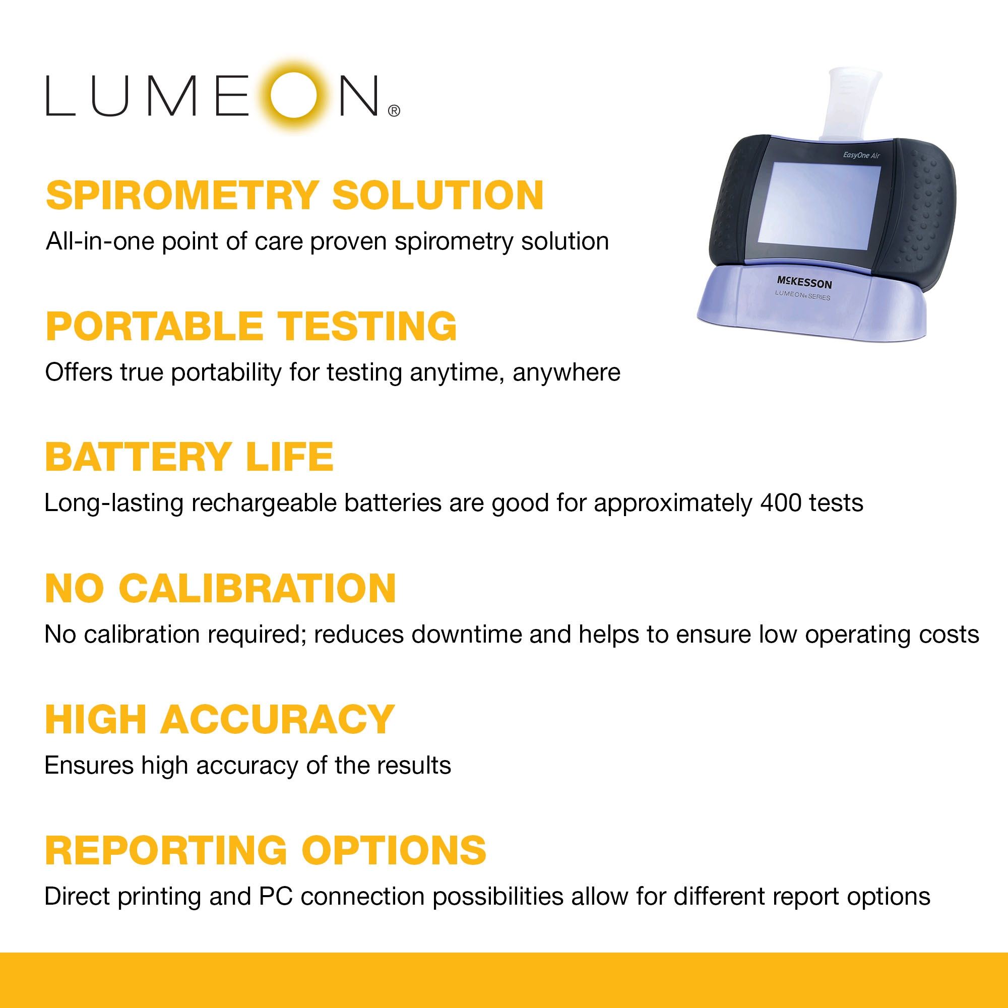 McKesson LUMEON EasyOne Air Spirometer System Touch Screen Display LCD Indicator thumbnail 4