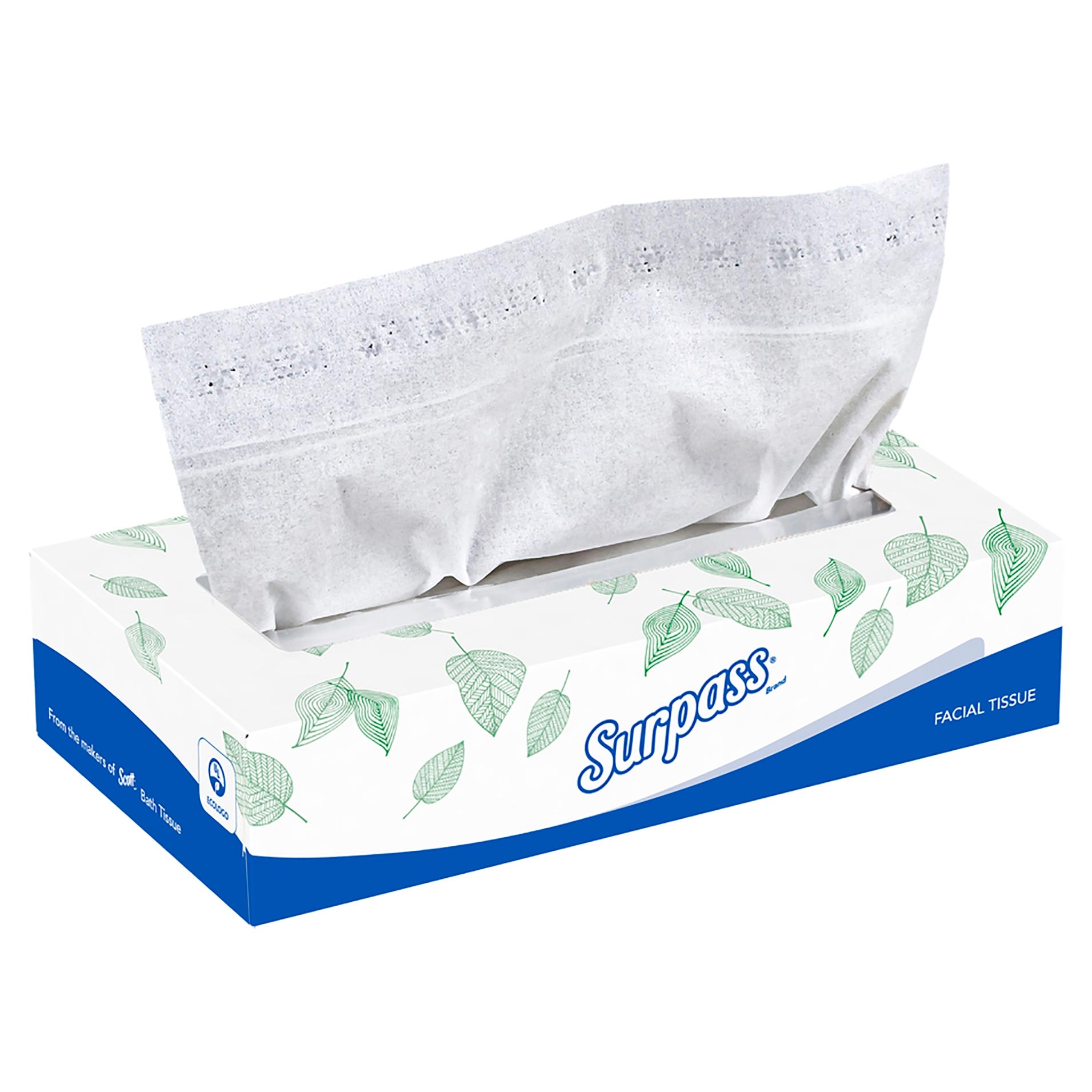 Surpass 2-Ply Facial Tissue, 100 Count, Case of 3000 Sheets