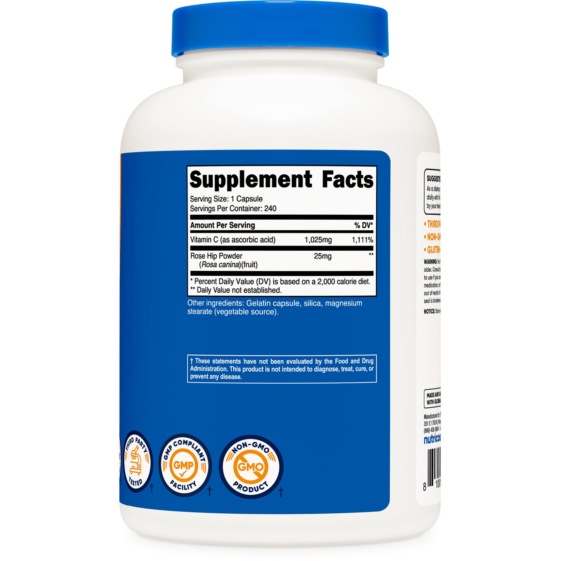 Nutricost Vitamin C with Rose Hips Capsules thumbnail 2