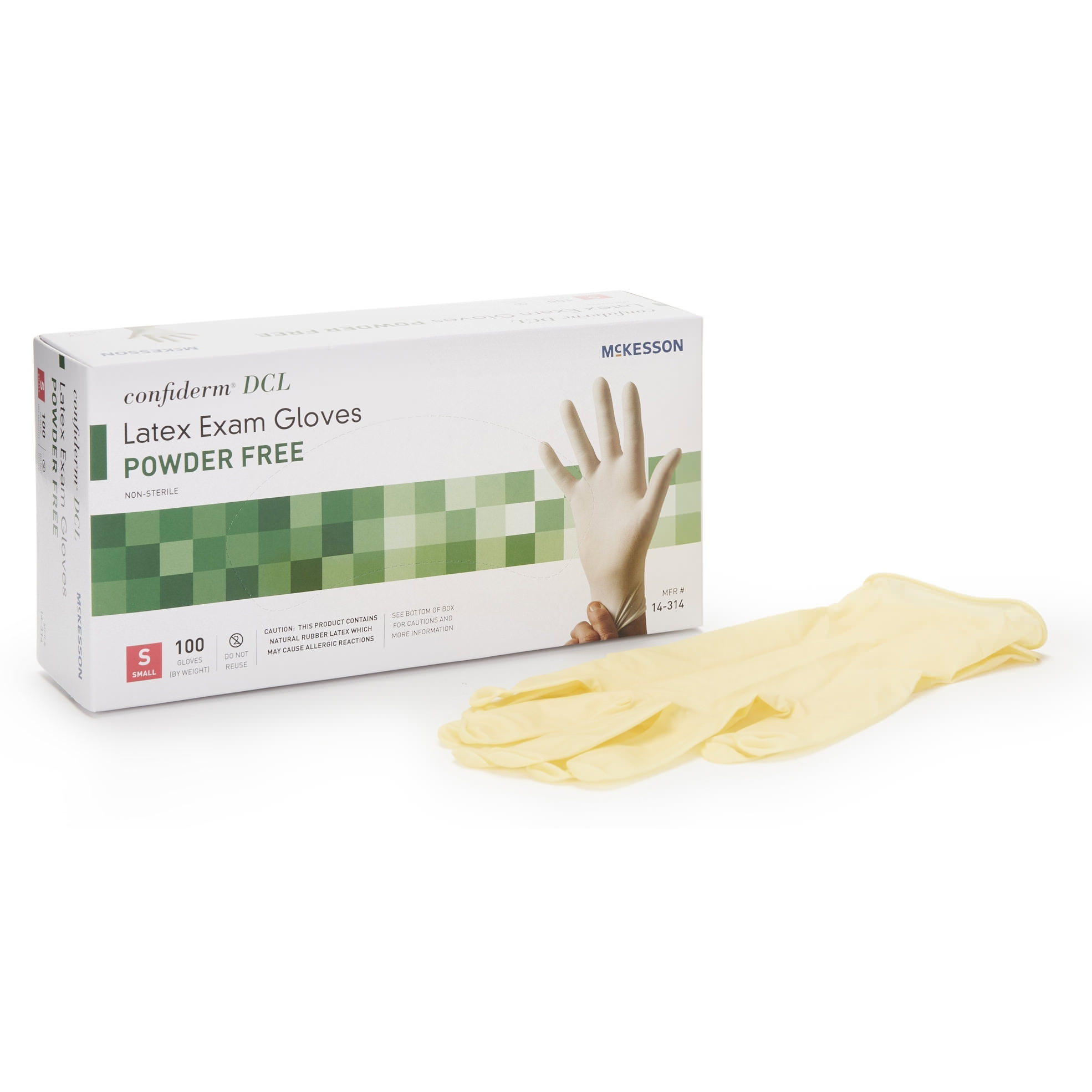McKesson Confiderm Latex Powder Free Exam Gloves - Main image