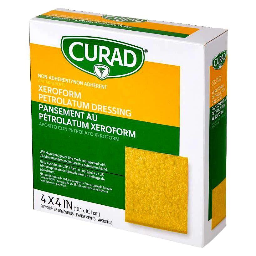Curad Non Adherent Xeroform Petrolatum Gauze Dressing, Non- Adherent