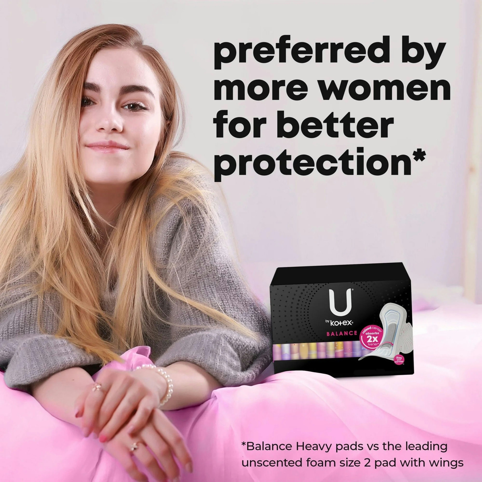U by Kotex Balance Ultra Thin Pads with Wings, Regular Absorbency thumbnail 7