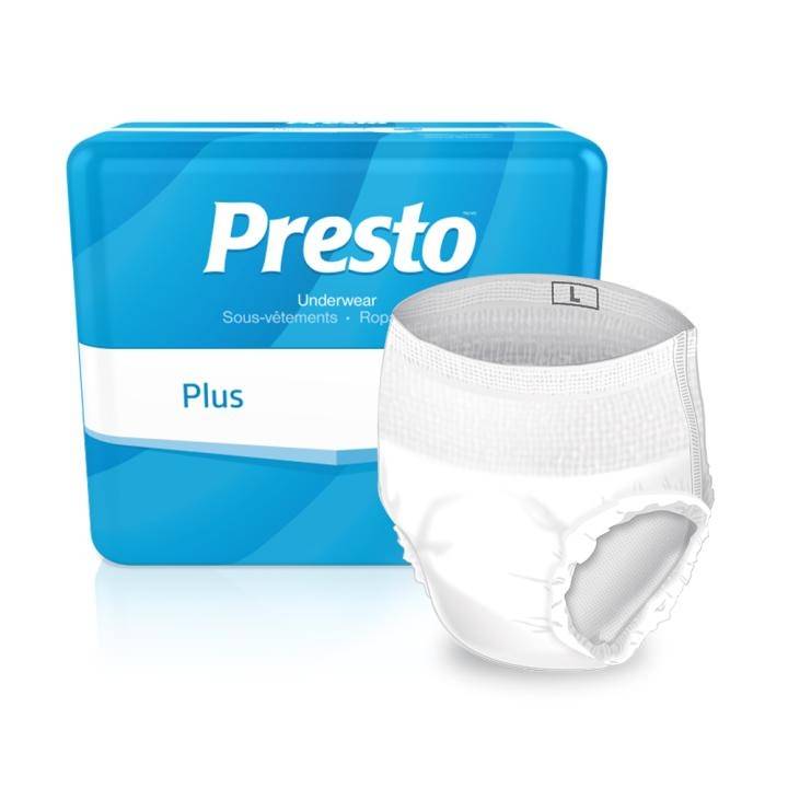 Presto Classic Plus Absorbency Incontinence Underwear, Medium