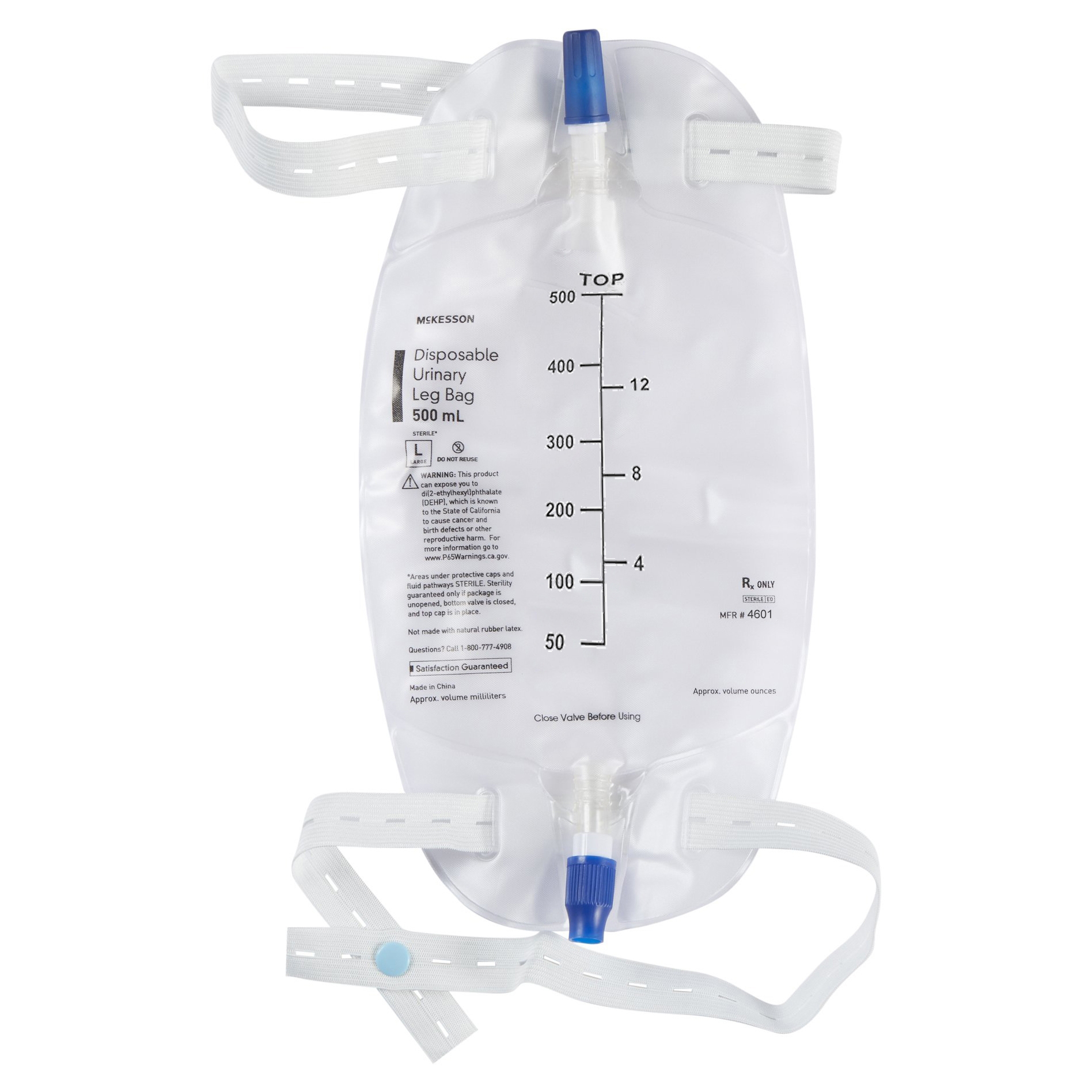 McKesson Disposable Urinary Leg Bag with Anti-Reflux Valve - Main image