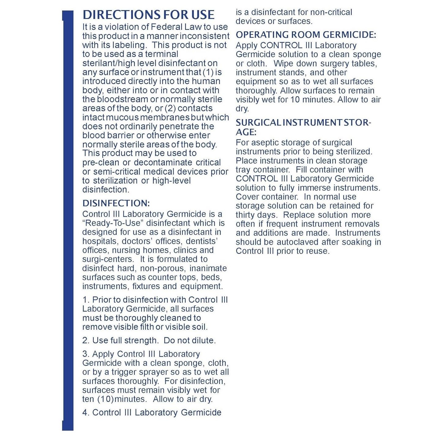 Control III Laboratory Germicide Surface Disinfectant Cleaner thumbnail 3