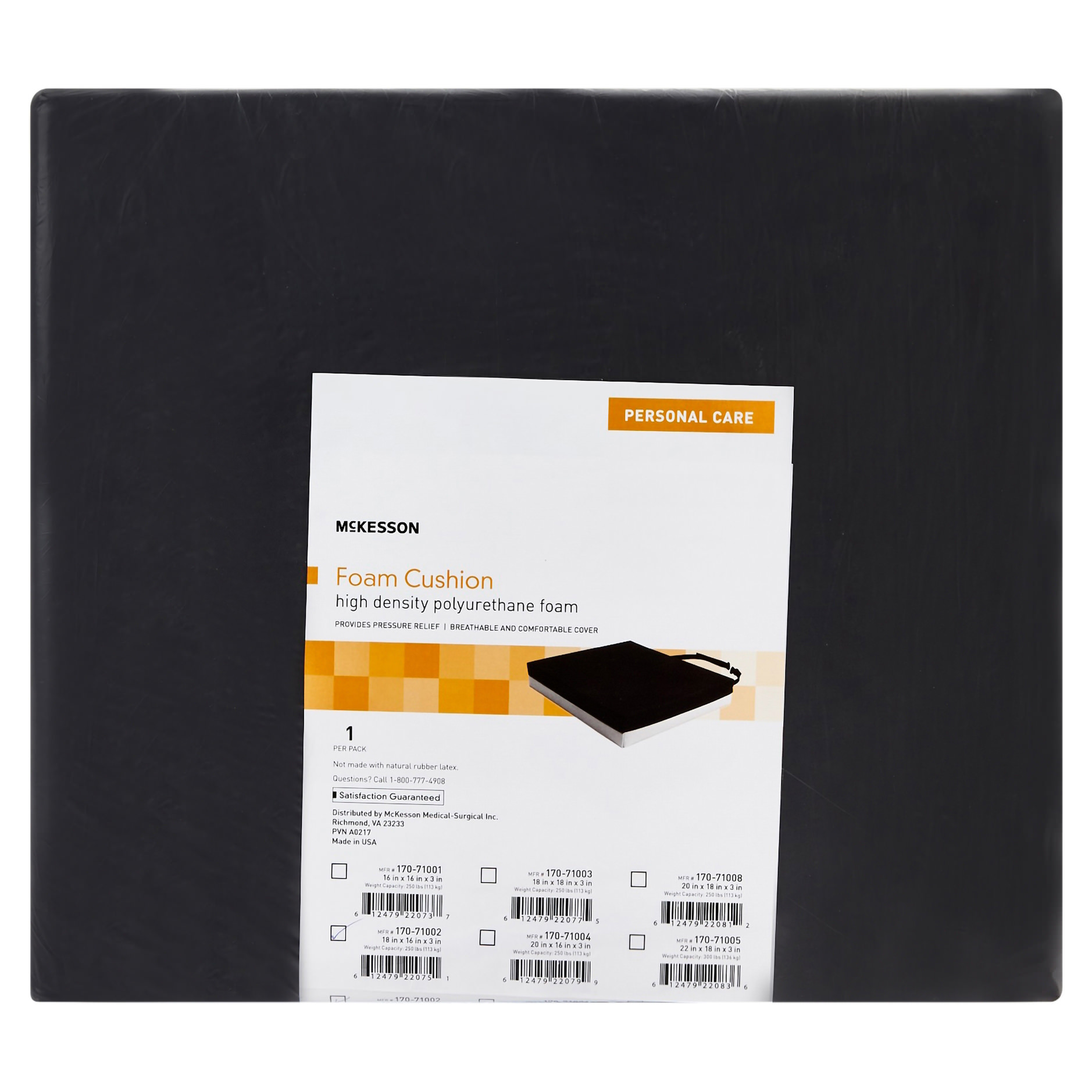 McKesson Seat Cushion With Black Nylon Cover