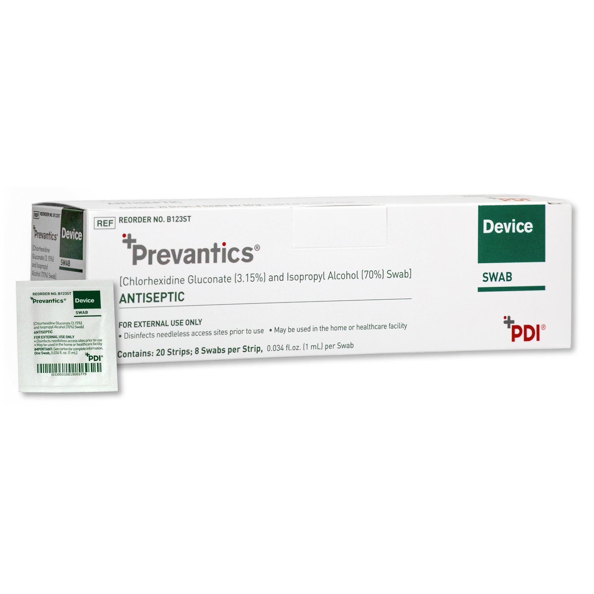 Prevantics CHG Device Swab Strip 70 % Strength