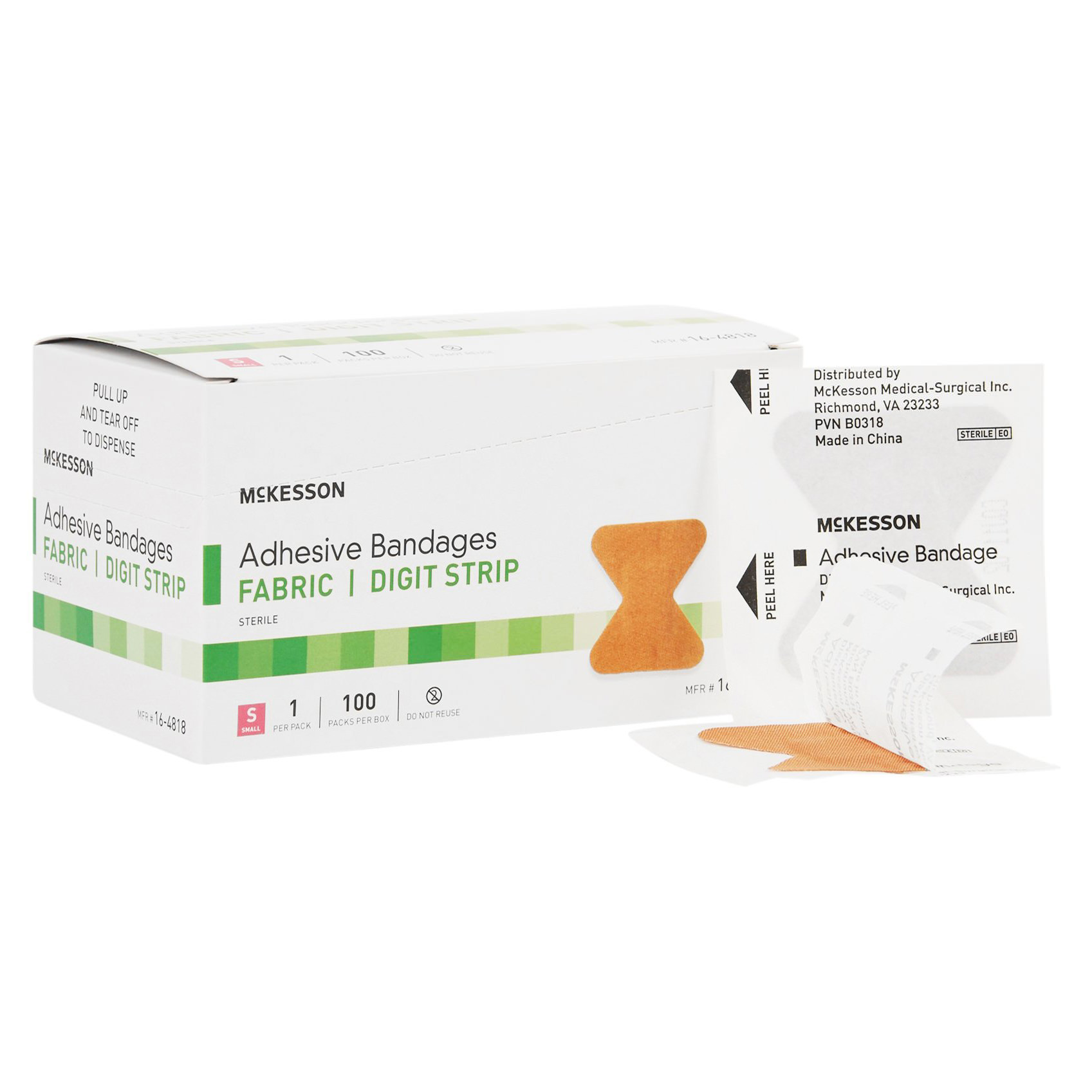 McKesson Fabric Fingertip Strip Adhesive Bandage - Main image