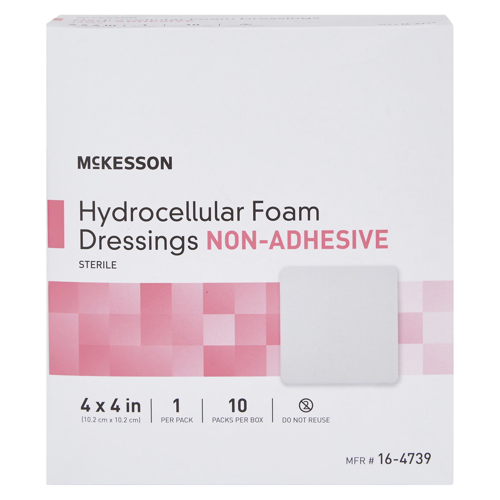McKesson Foam Dressing Film Backing White 4 x 4 Inch 4 x 4 Inch Pad thumbnail 2