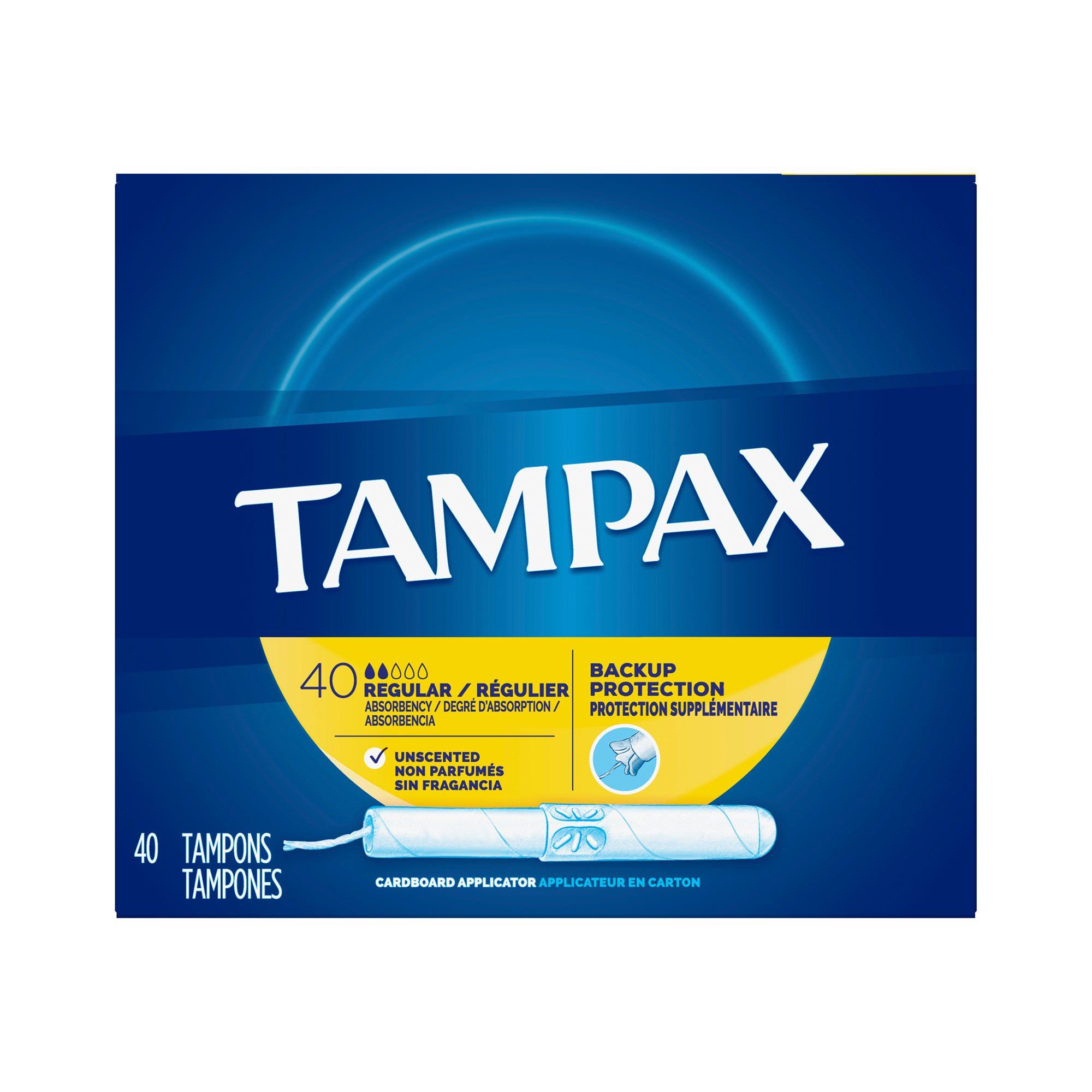 Tampon Tampax Regular Absorbency Cardboard Applicator - Box of 40 thumbnail 2