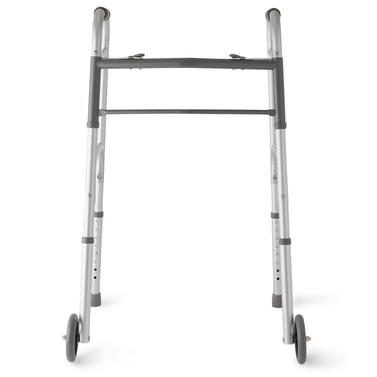 Medline Two-Button Folding Walker with 5" Wheels thumbnail 6