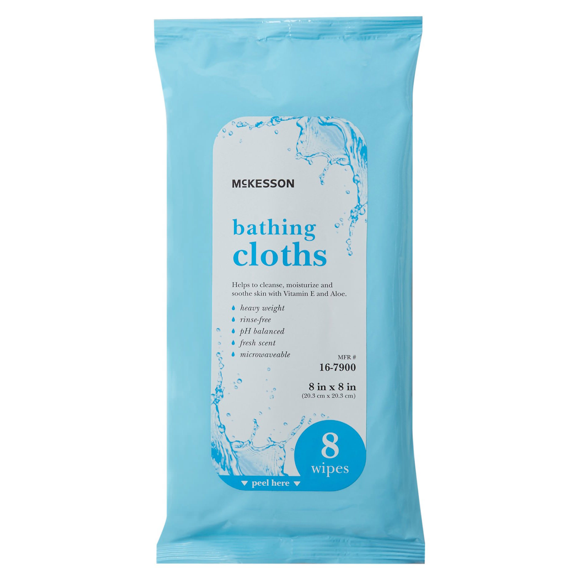 McKesson Rinse-Free Bath Wipe Soft Pack 8 x 8 Inch NonSterile thumbnail 2