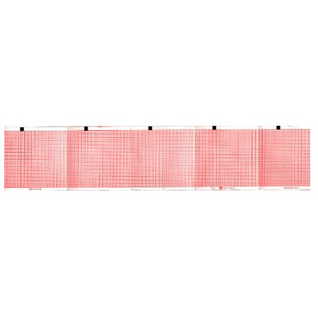 Schiller AT-1 Z-Fold Chart Paper, Red Grid