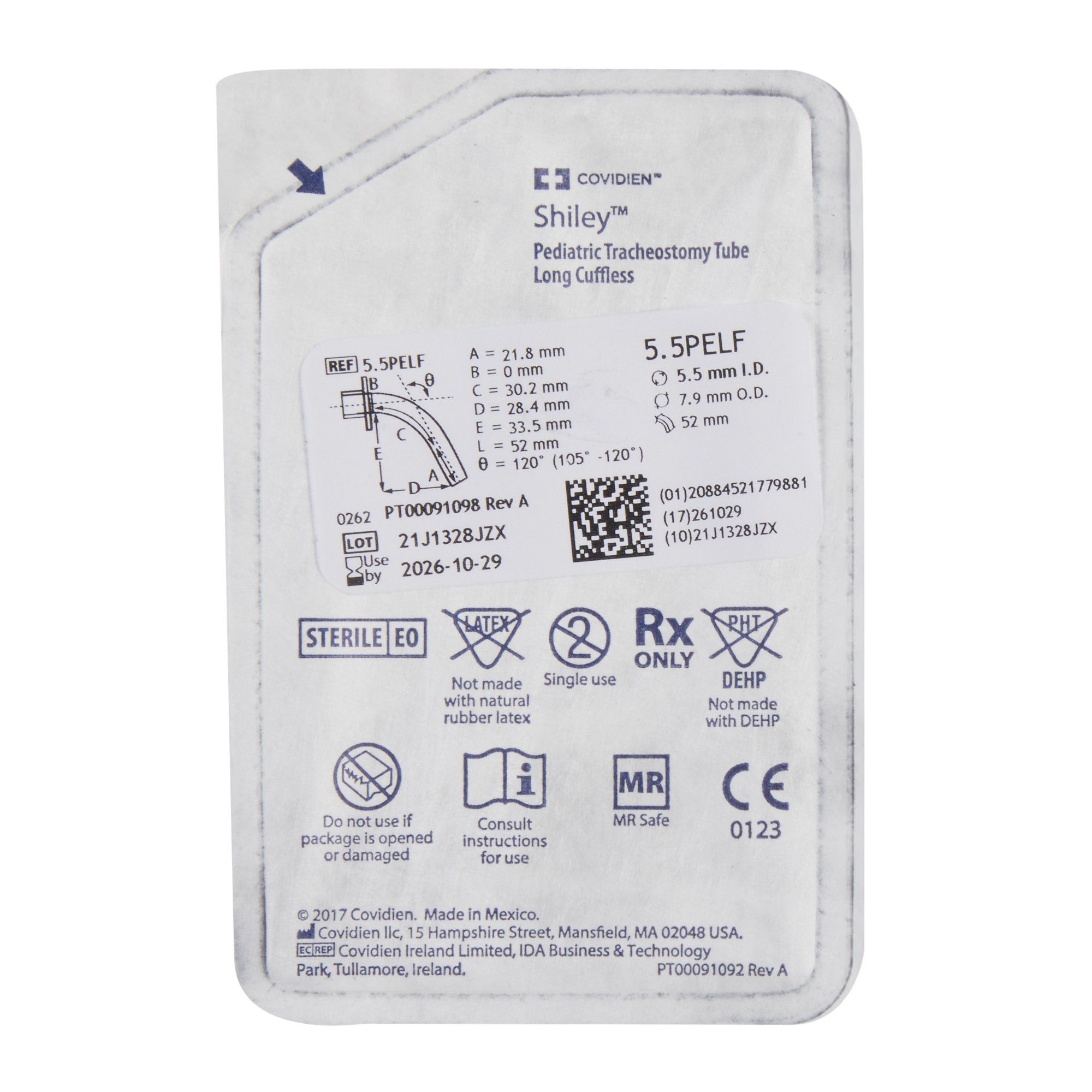 Shiley Extra-Long Pediatric Uncuffed Tracheostomy Tube thumbnail 4