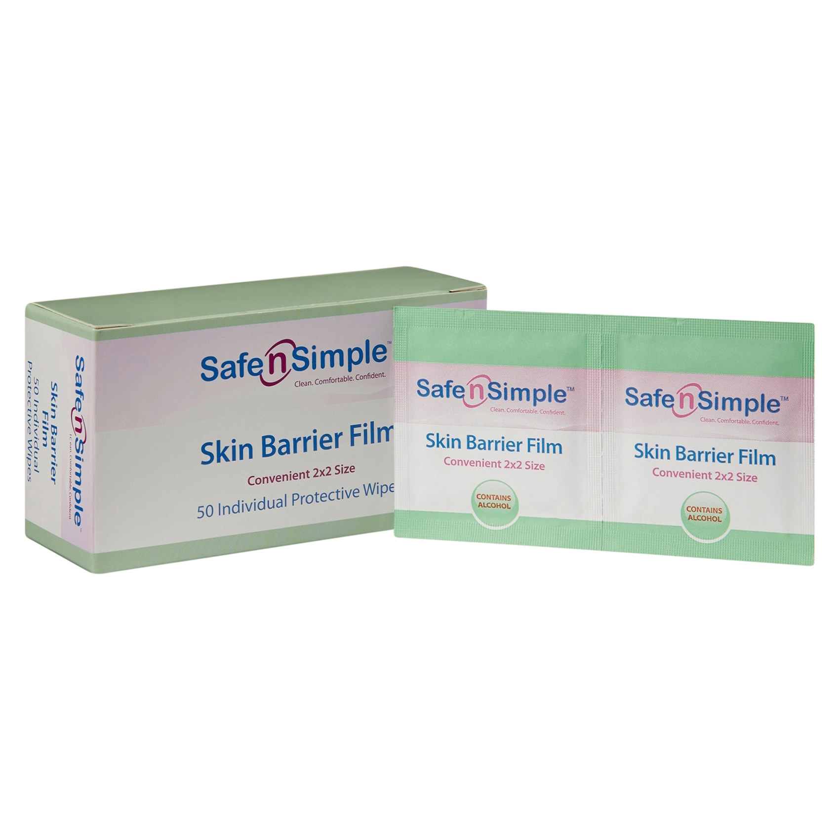 Safe n' Simple Skin Barrier Film Wipes , 2 x 2 Inch thumbnail 1